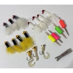 Marabou Jigs Crappie Panfish Bass Walleye Fishing Lure Mixed LOT Eagle Claw Tool